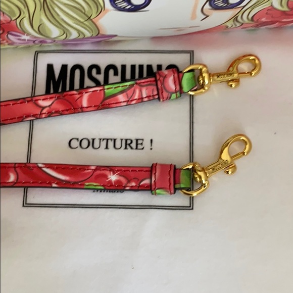 💯 Authentic Moschino Couture Red Leather Tote Bag - Picture 15 of 17
